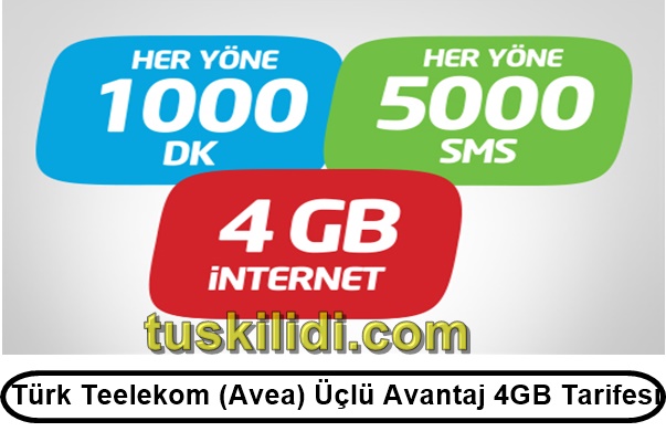 Türk Telekom (Avea) Üçlü Avantaj 4GB Tarifesi